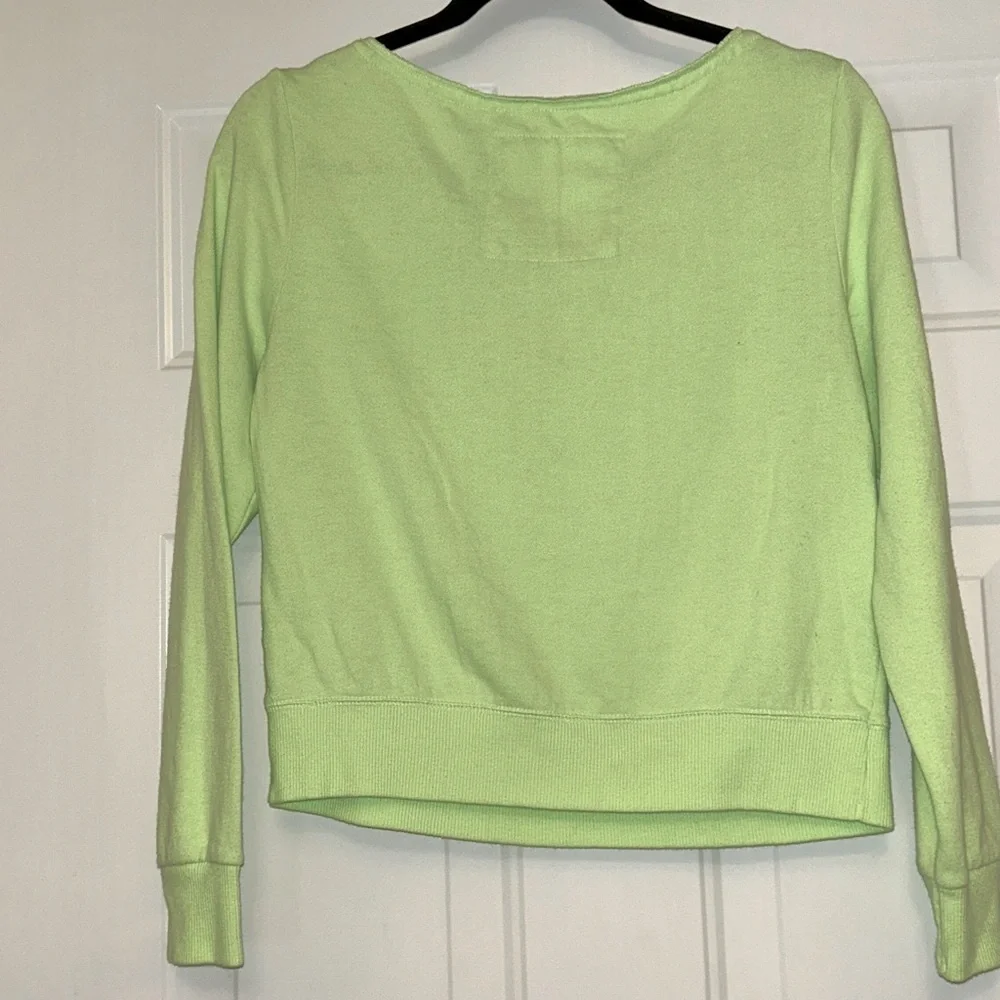 Justice Graphic Sweatshirt 16 Lime Inspirational Peace Fleece Pocket Casual